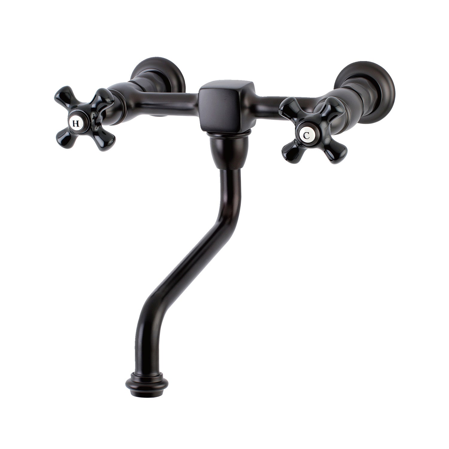 Kingston Heirloom KS1215PKX - Duchess Double-Handle 2-Hole Wall Mount Bathroom Faucet, Oil Rubbed Bronze — image 1